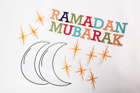 Ramadan Mubarak Colourful Window Clings