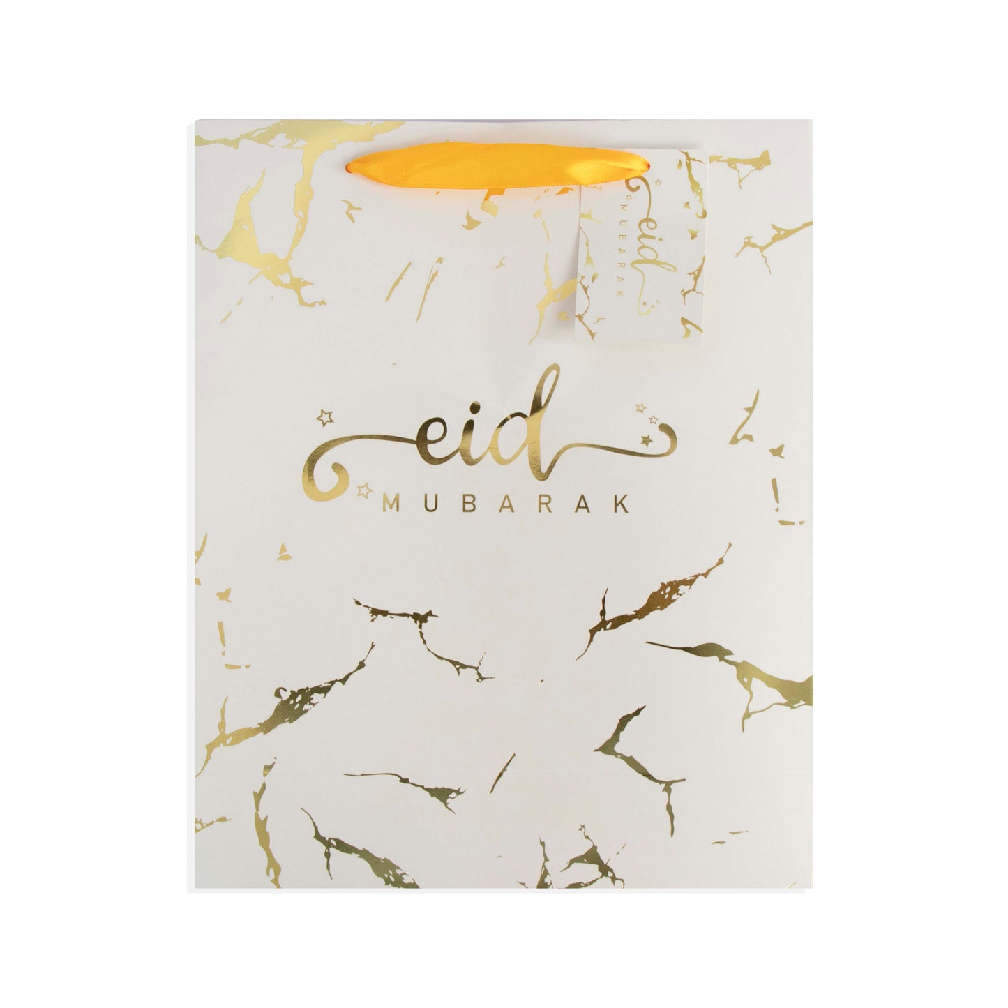 Eid Gift Bag - White & Gold Marble