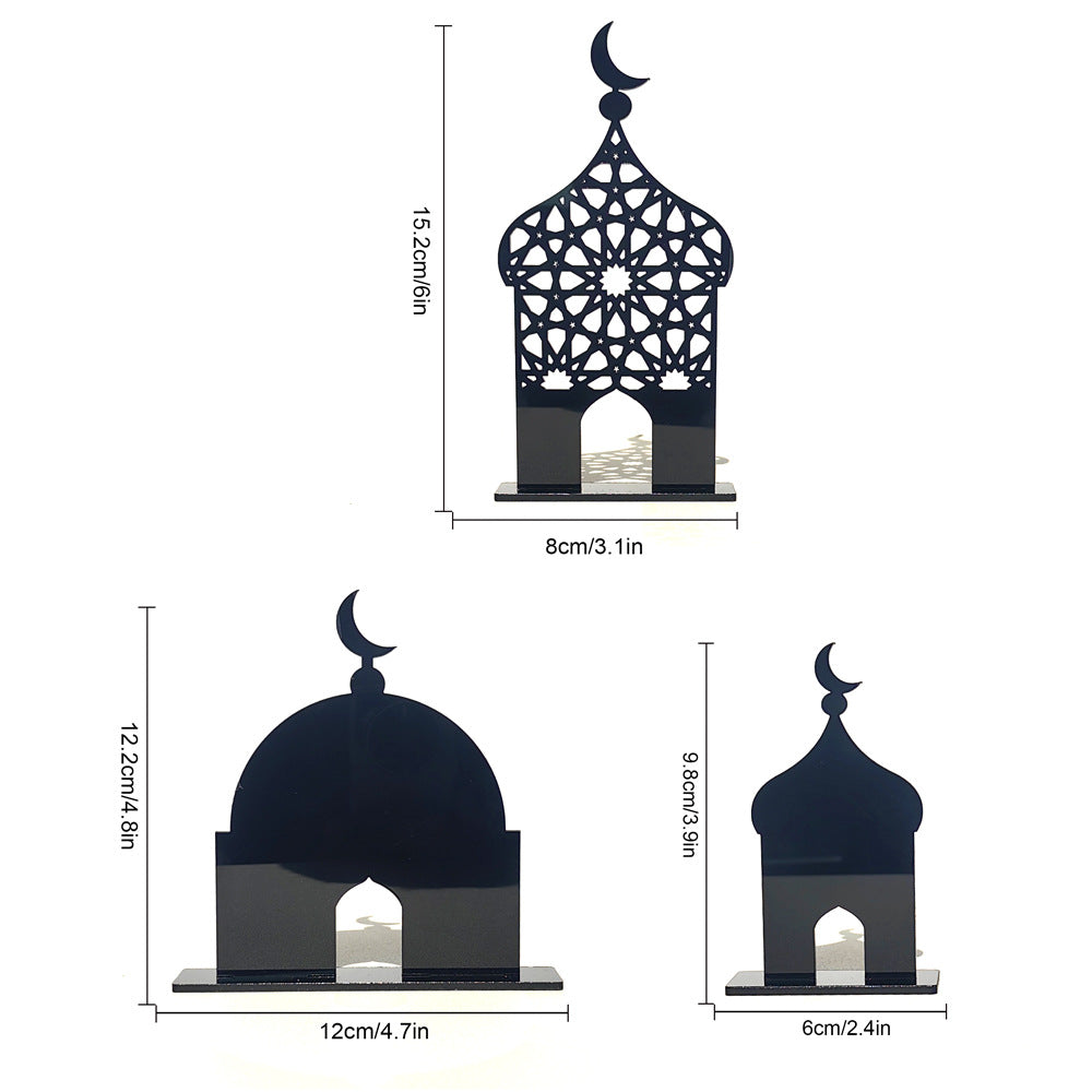 Acrylic Masjid 3 Piece Set - Black