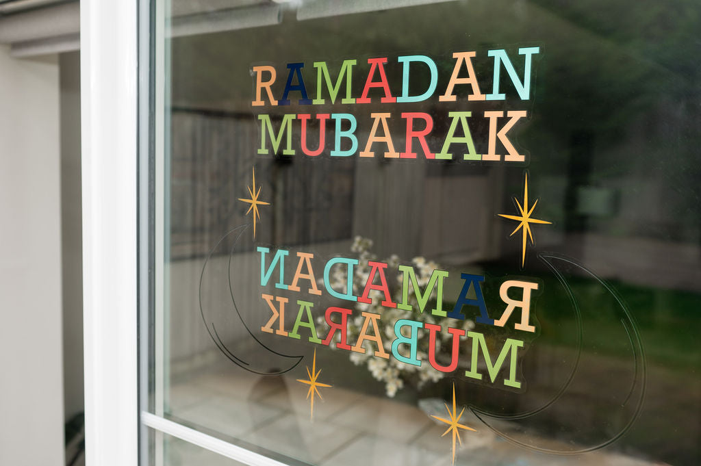 Ramadan Mubarak Colourful Window Clings