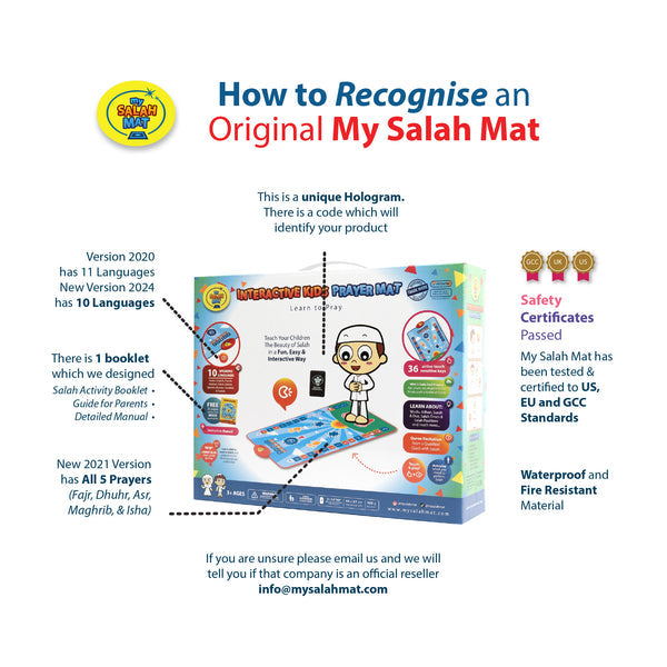 My Salah Mat - Interactive Prayer Mat - Kids Blue - Anafiya Gifts