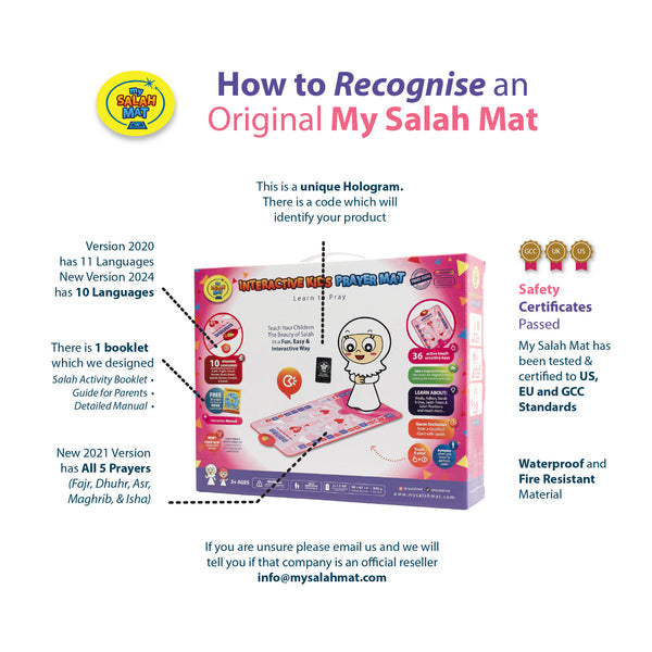 My Salah Mat - Interactive Prayer Mat - Kids Pink