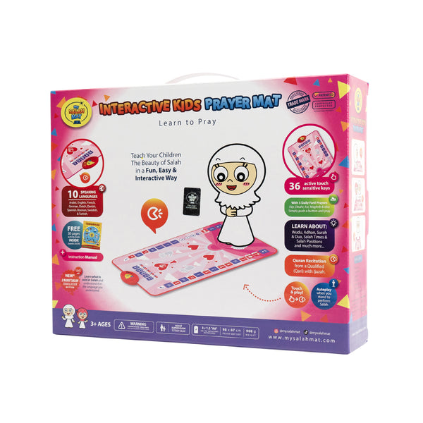 My Salah Mat - Interactive Prayer Mat - Kids Pink