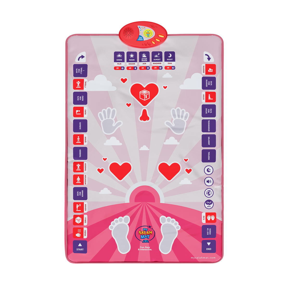 My Salah Mat - Interactive Prayer Mat - Kids Pink