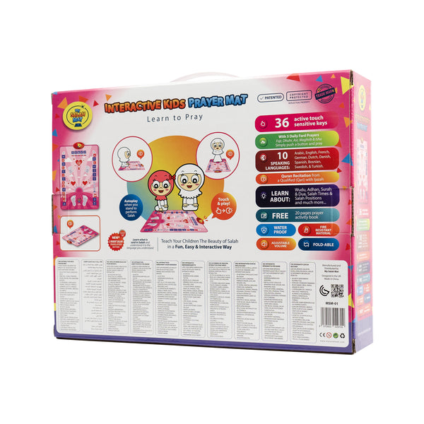 My Salah Mat - Interactive Prayer Mat - Kids Pink