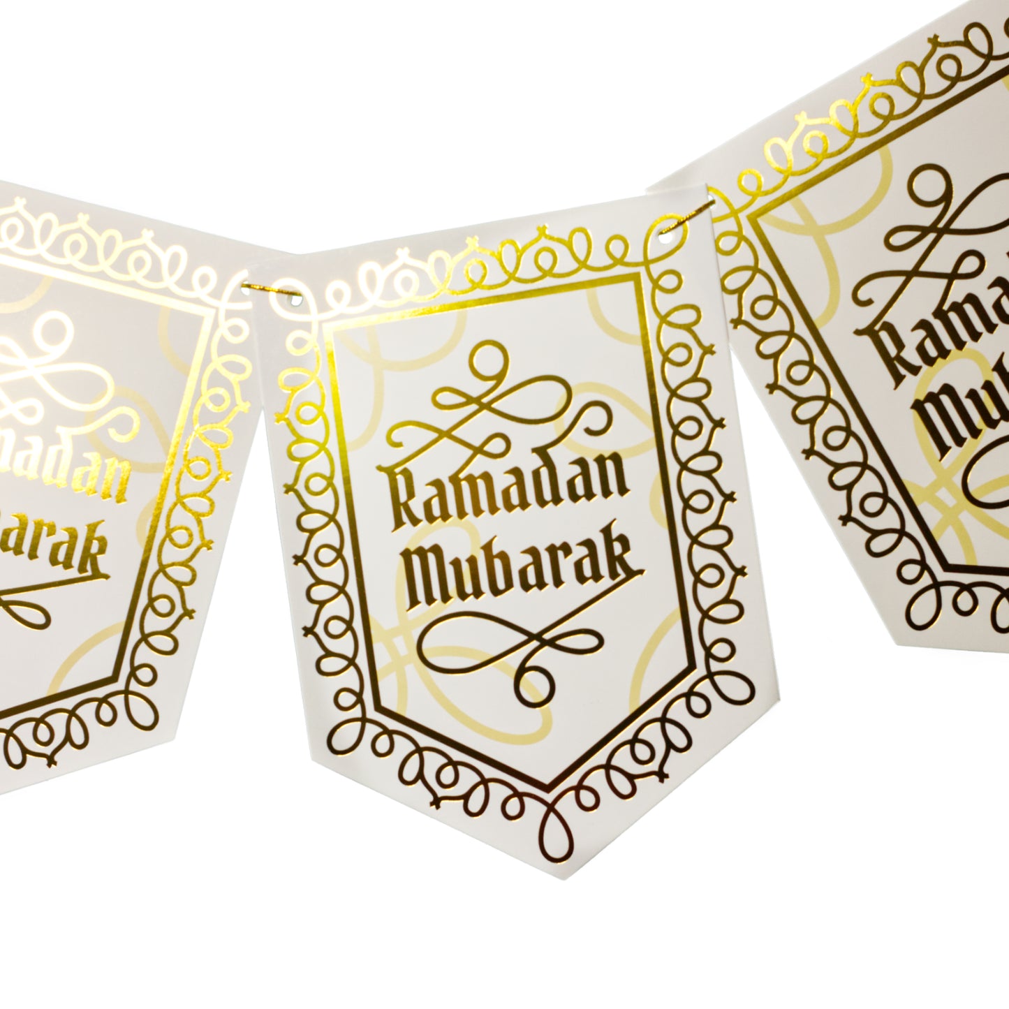 Ramadan Classic White & Gold Banner