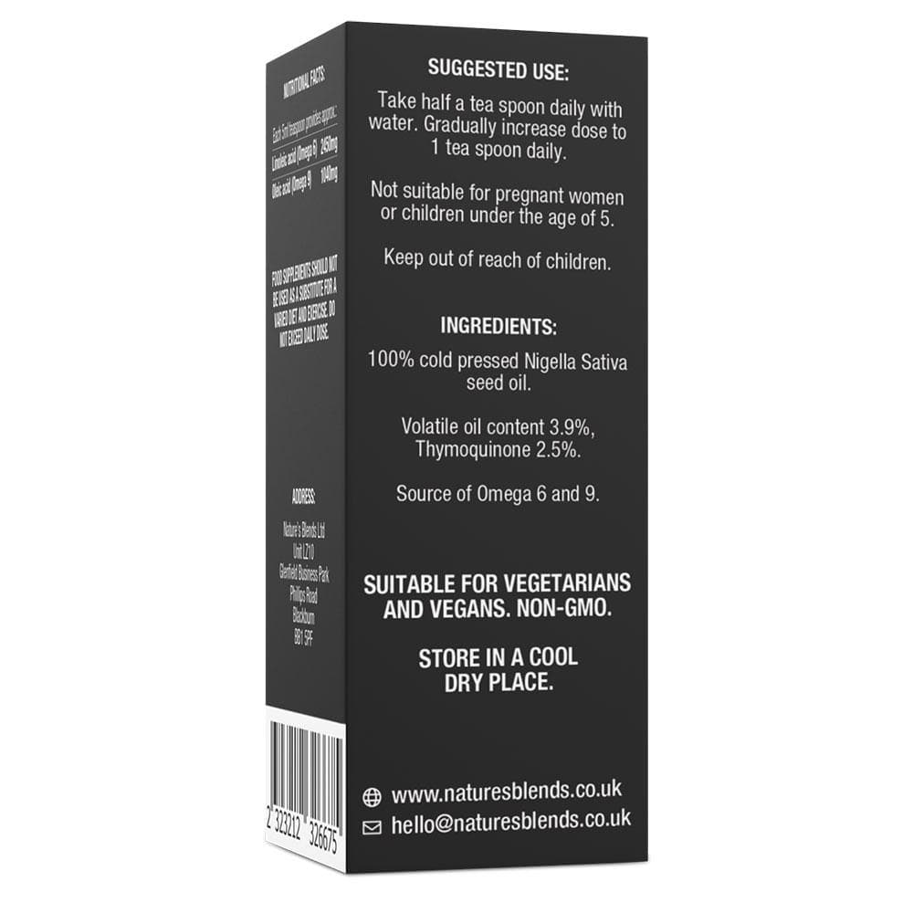Black Seed Oil - Ethiopian, Raw, Virgin Cold Pressed (100ml)