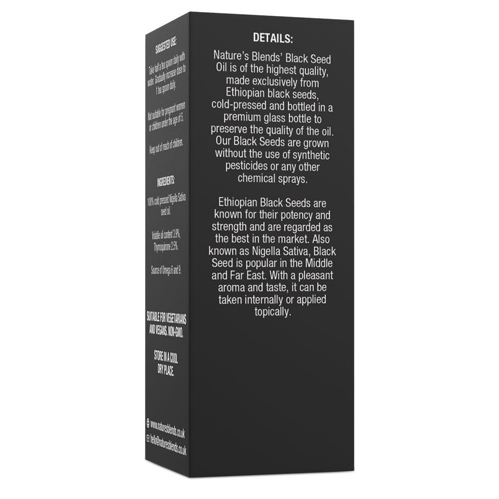 Black Seed Oil - Ethiopian, Raw, Virgin Cold Pressed (100ml)