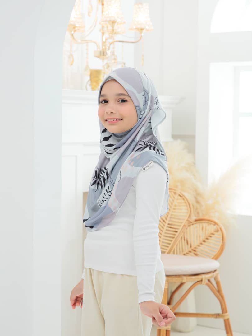 Grey Fiona Kids Hijab
