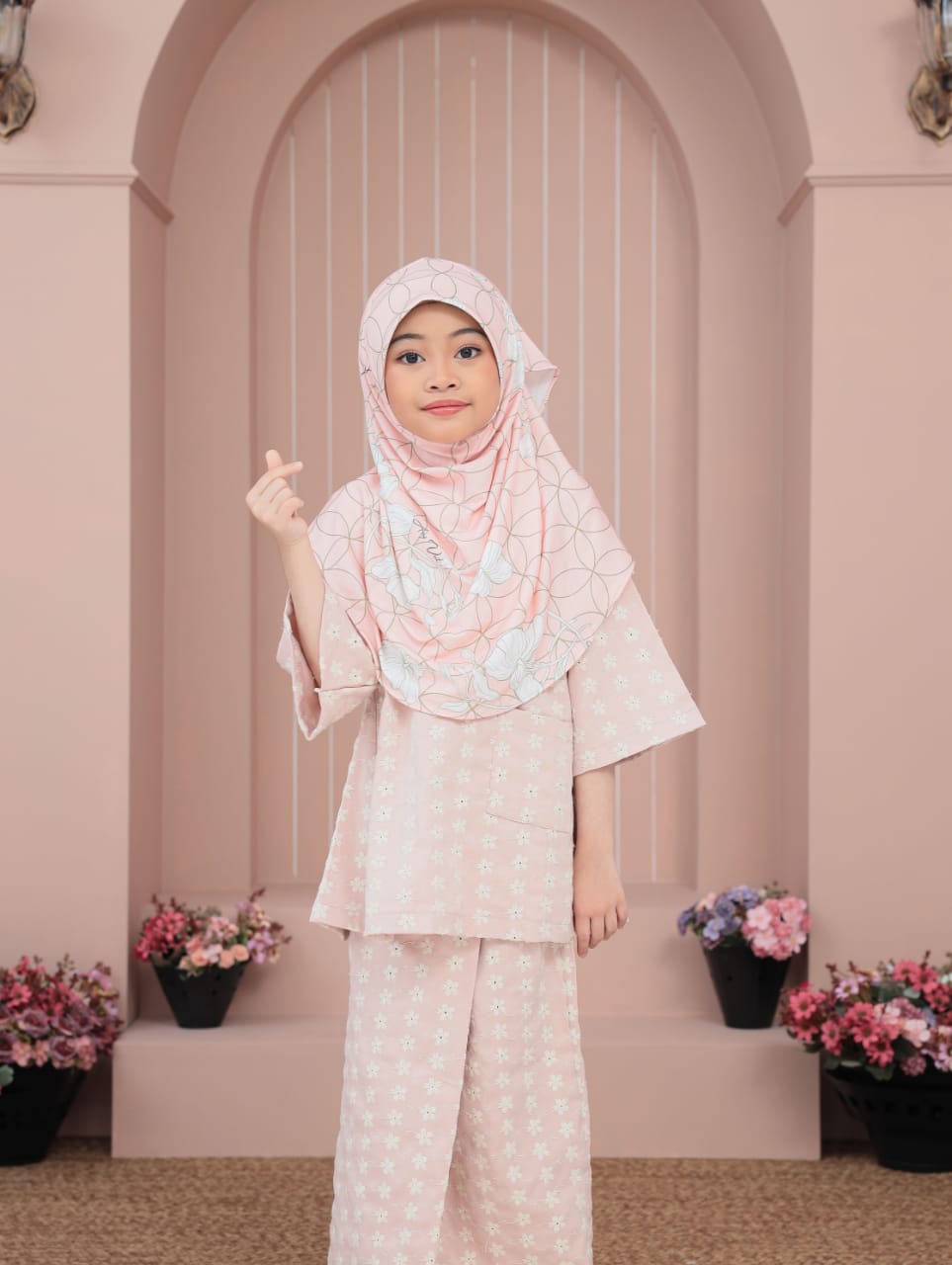 Peach Flower Fiona Kids Hijab