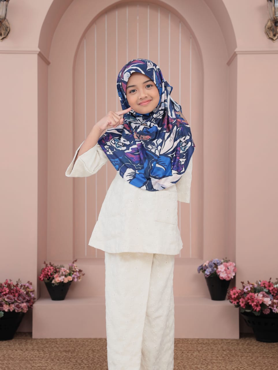 Bold Blue Fiona Kids Hijab