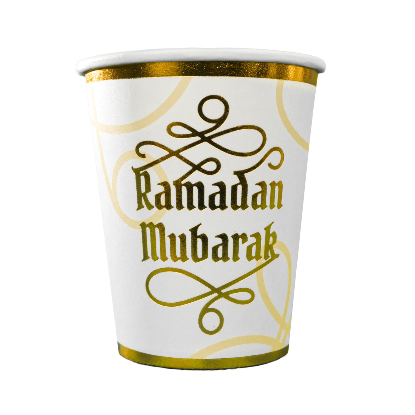 Ramadan Classic White & Gold Plate and Cup Set - 10pk