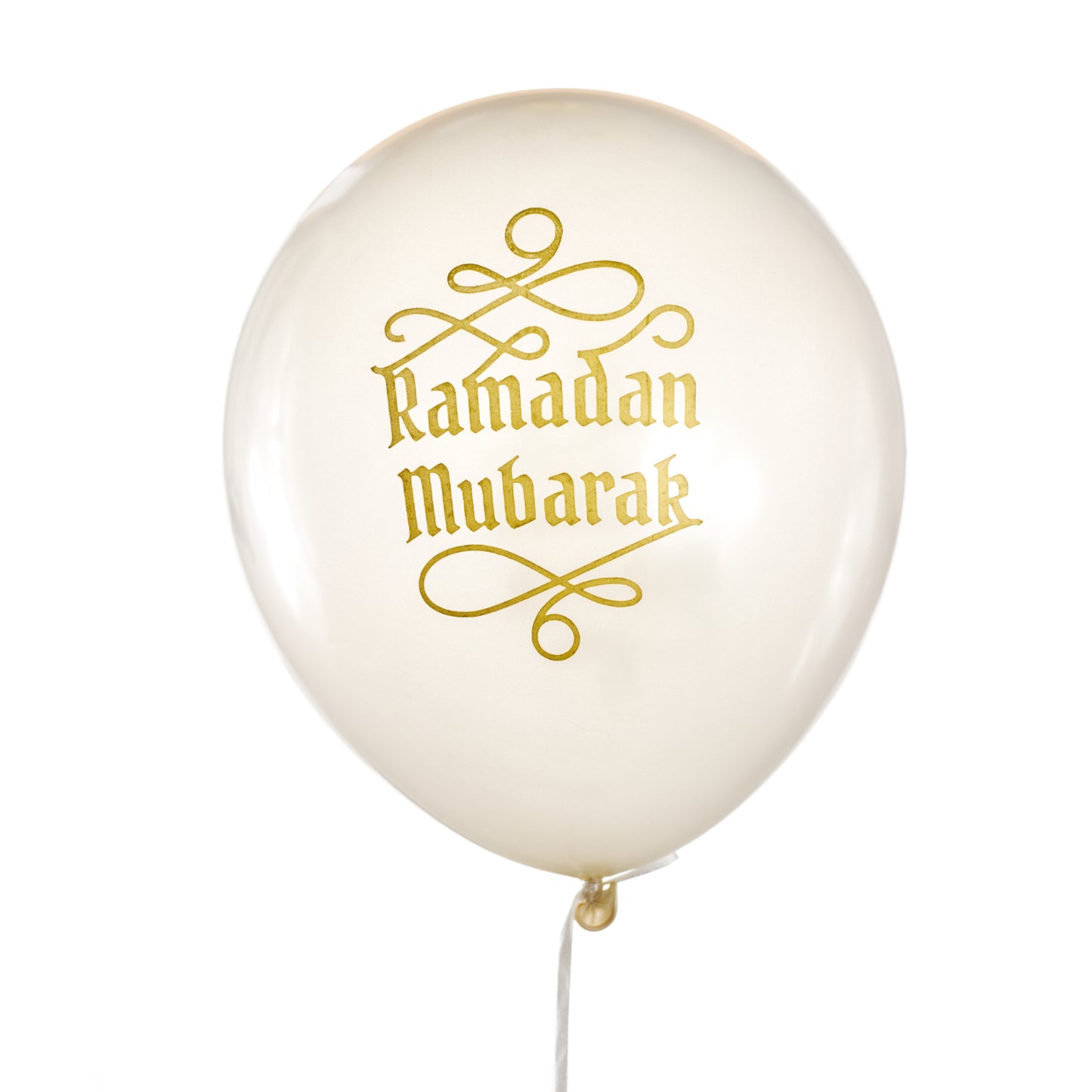 Ramadan Mubarak Balloons - White & Gold