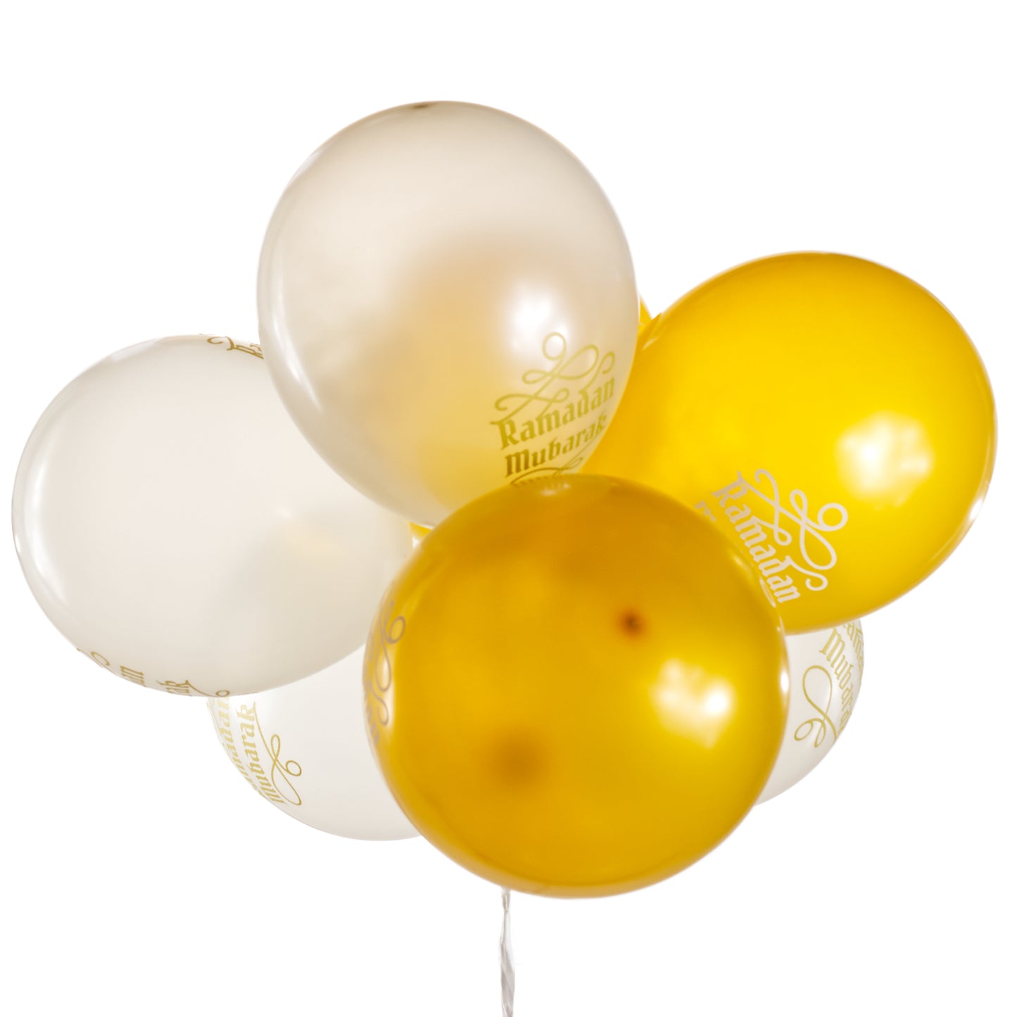 Ramadan Mubarak Balloons - White & Gold