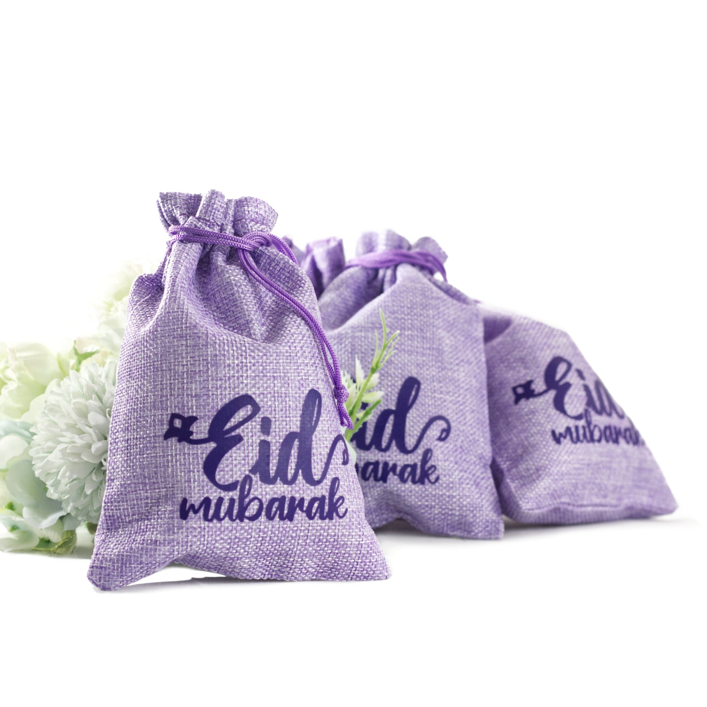 Eid Mubarak Gift Pouches - Purple - Pack of 5