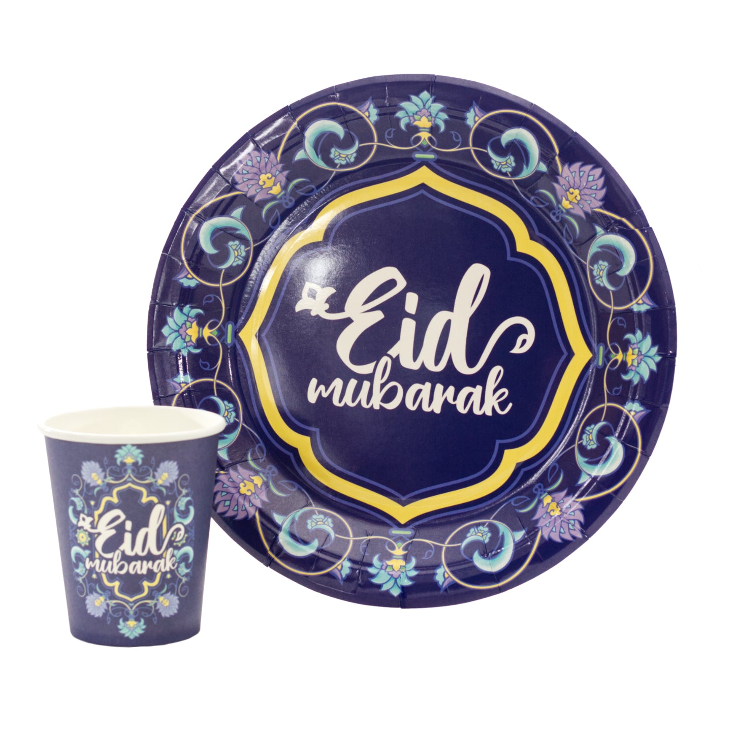 Eid Galaxy Garden Plate and Cup Set - 10pk