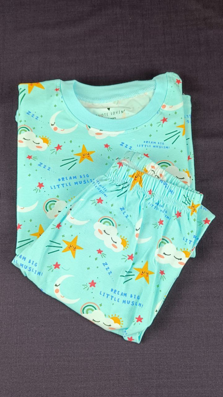 Dream Big Little Muslim Pyjamas - Minty Blue