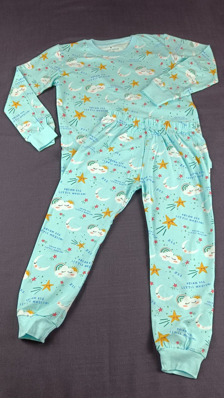 Dream Big Little Muslim Pyjamas - Minty Blue