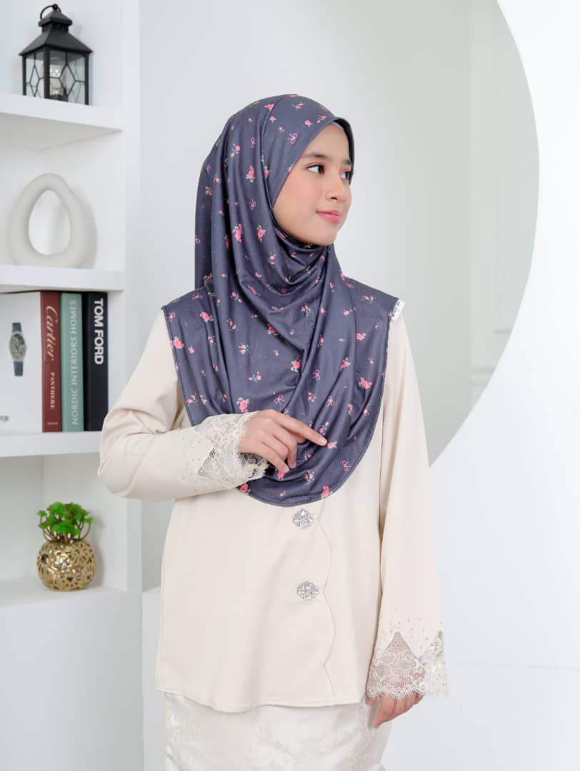 Navy Rose Kids Hijab