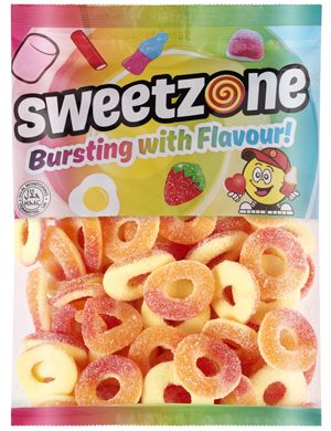Fizzy Peach Rings - 1kg Bulk Bag