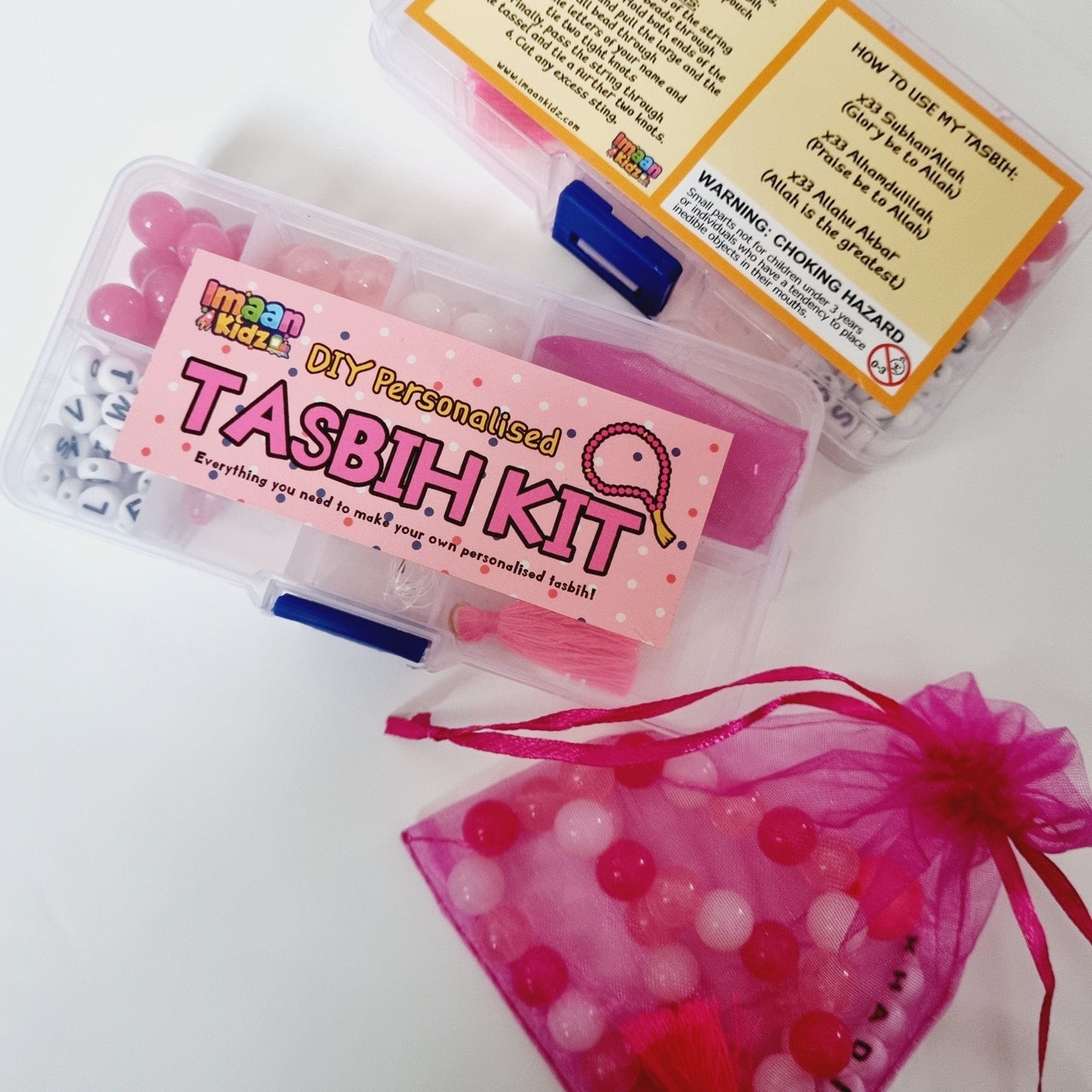 DIY Personalised Tasbih Making Kit - Pink