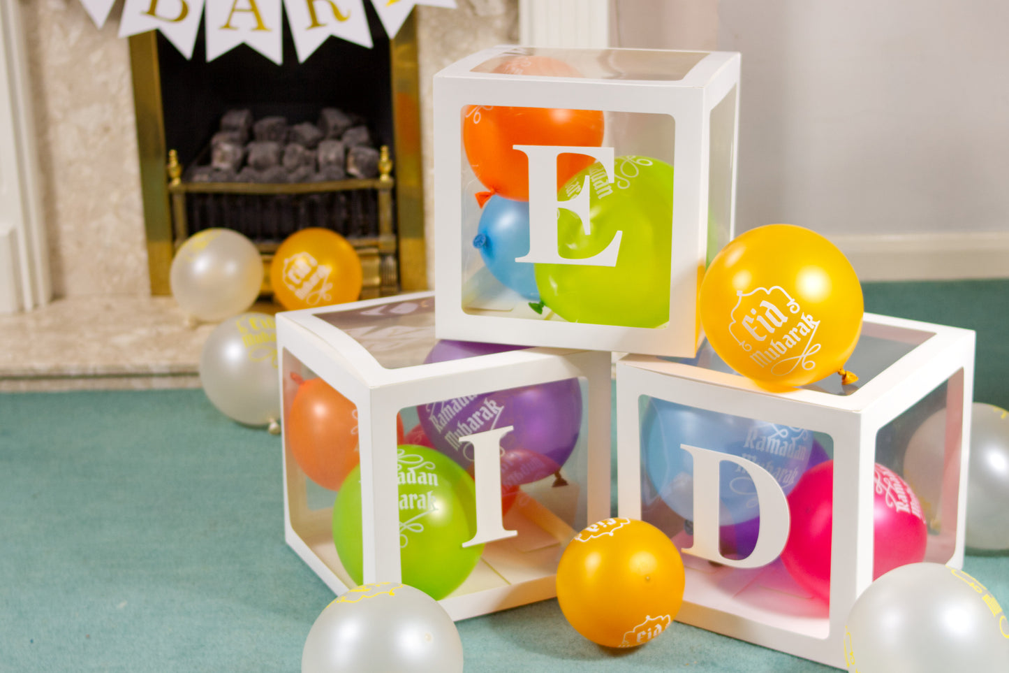 Eid Transparent Balloon Boxes - White