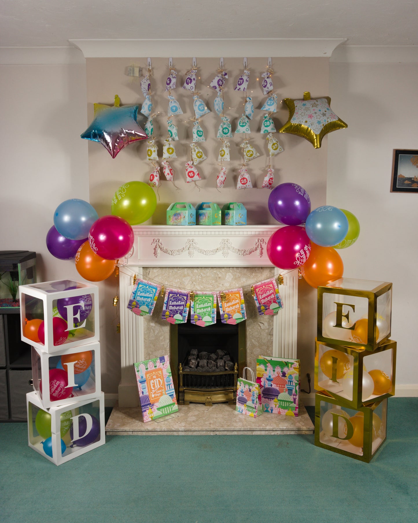 Eid Transparent Balloon Boxes - White