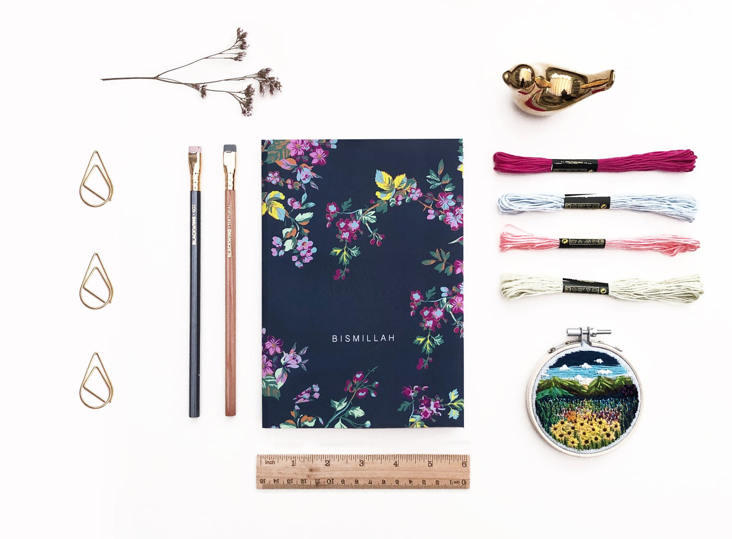 Bismillah Blossom Notebook - Navy