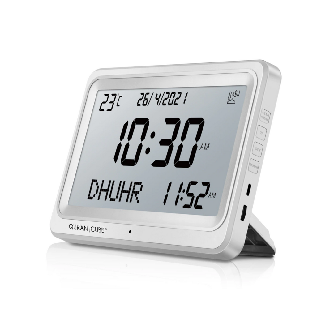 Quran Cube Adhan Clock - White