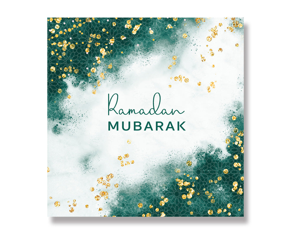 Ramadan Mubarak Card - Emerald Green & Gold