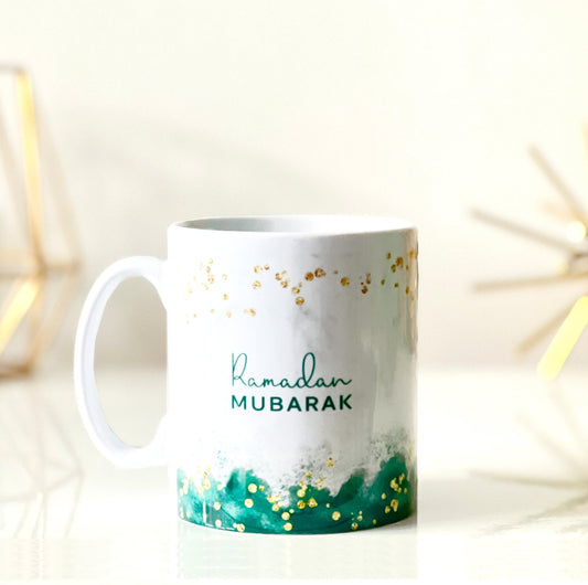 Ramadan Mubarak Mug - Green & Gold
