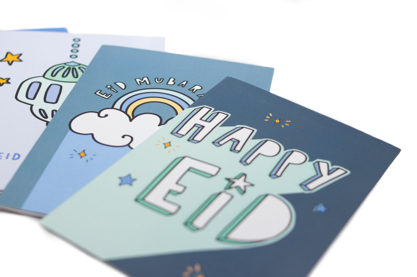 Eid Cards - Blue - 5 Pack