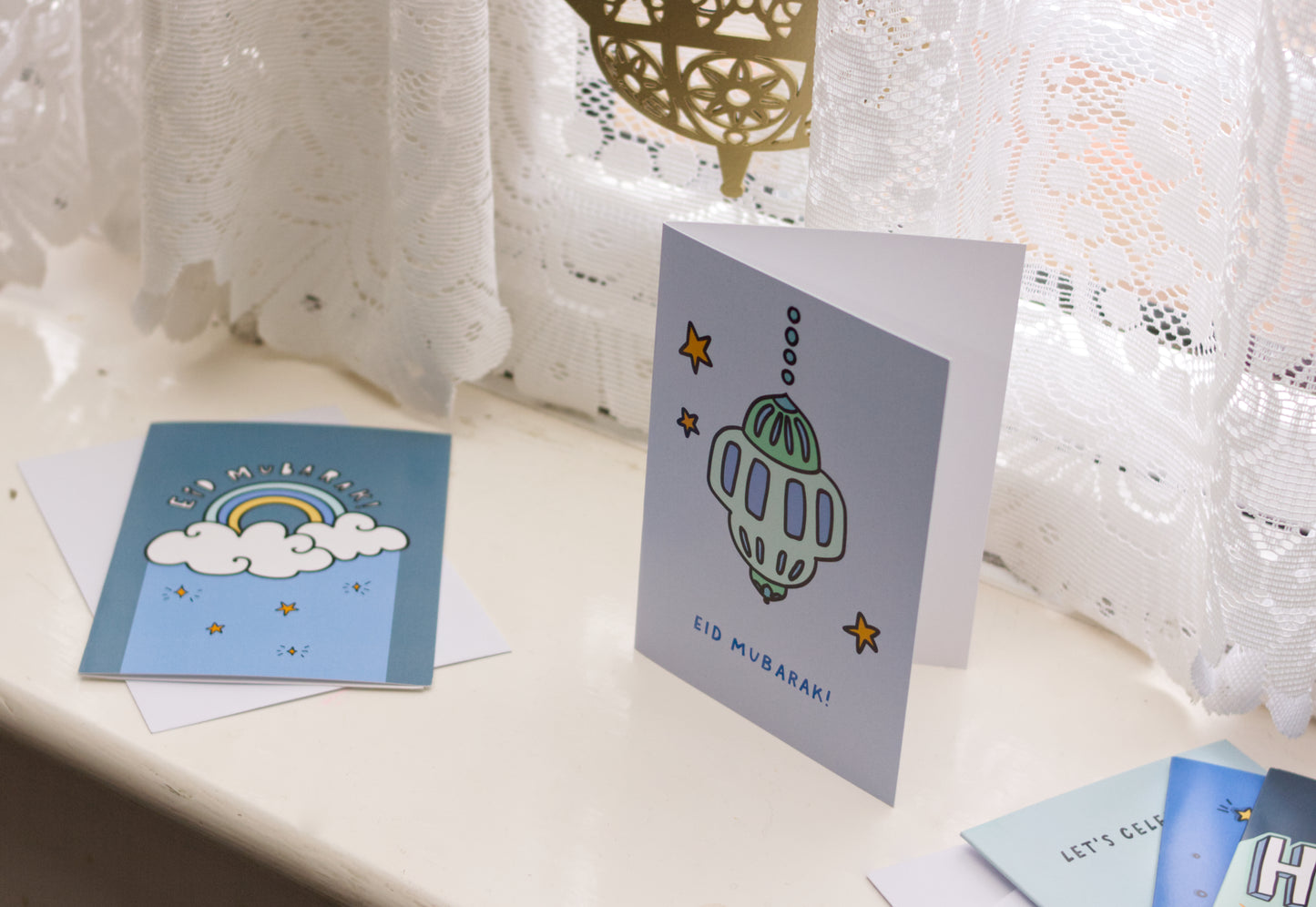 Eid Cards - Blue - 5 Pack