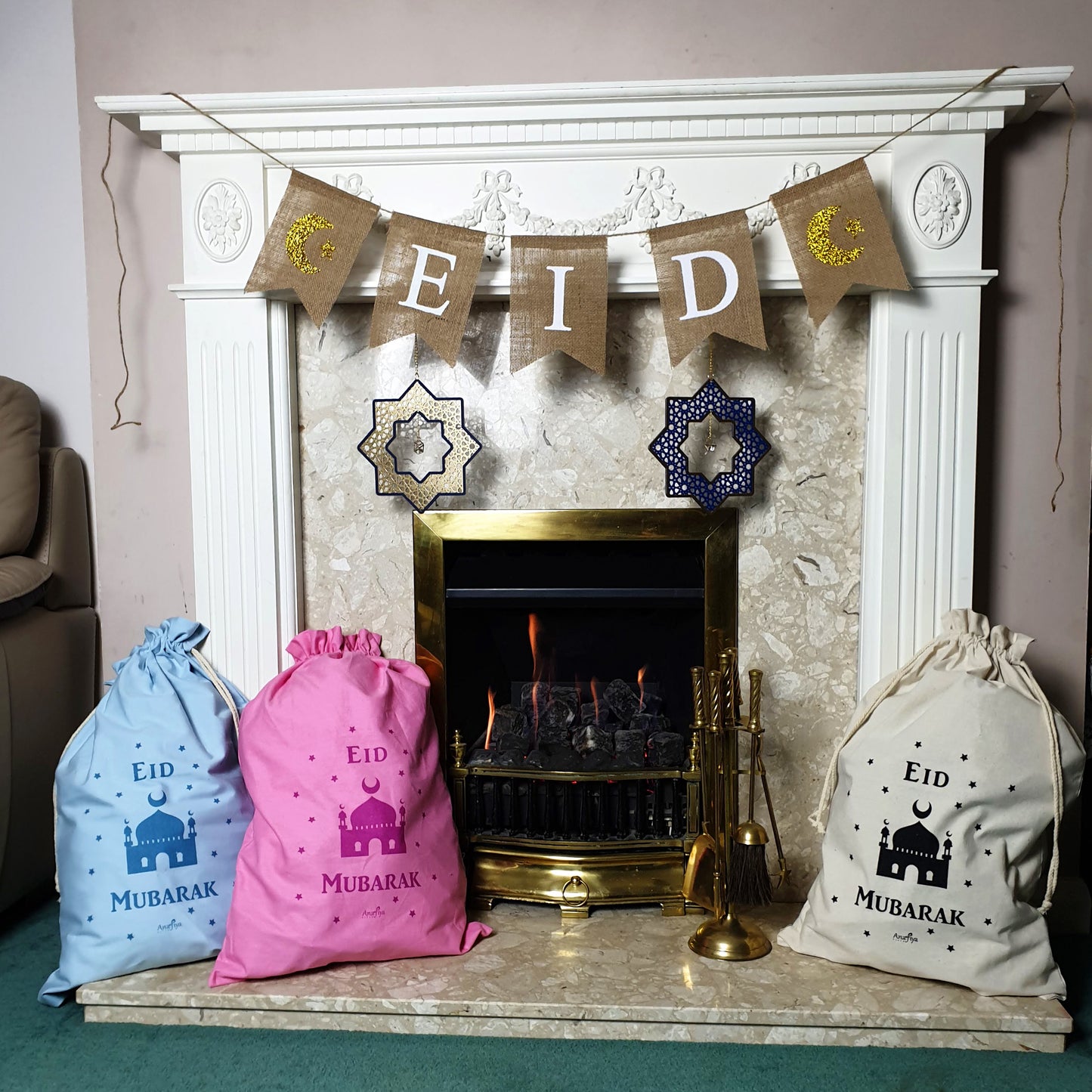 Eid Mubarak Jute Banner - Anafiya Gifts