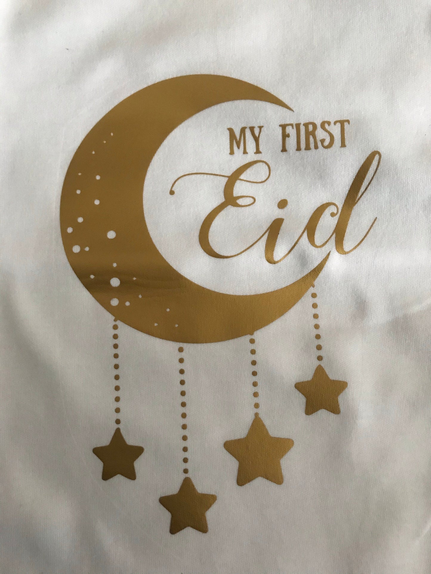 My First Eid Baby Vest - Gold Crescent - Anafiya Gifts