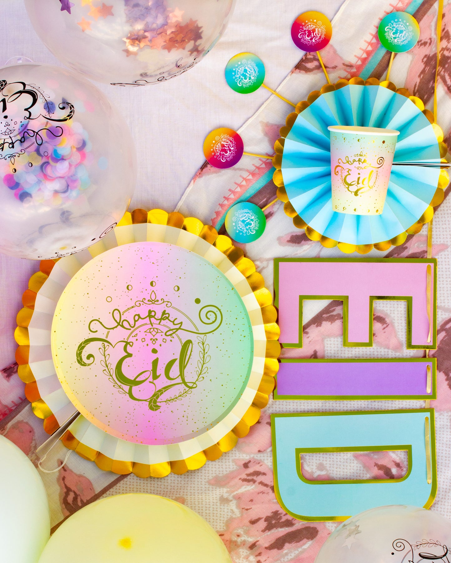 Pastel Sunset Fan Set