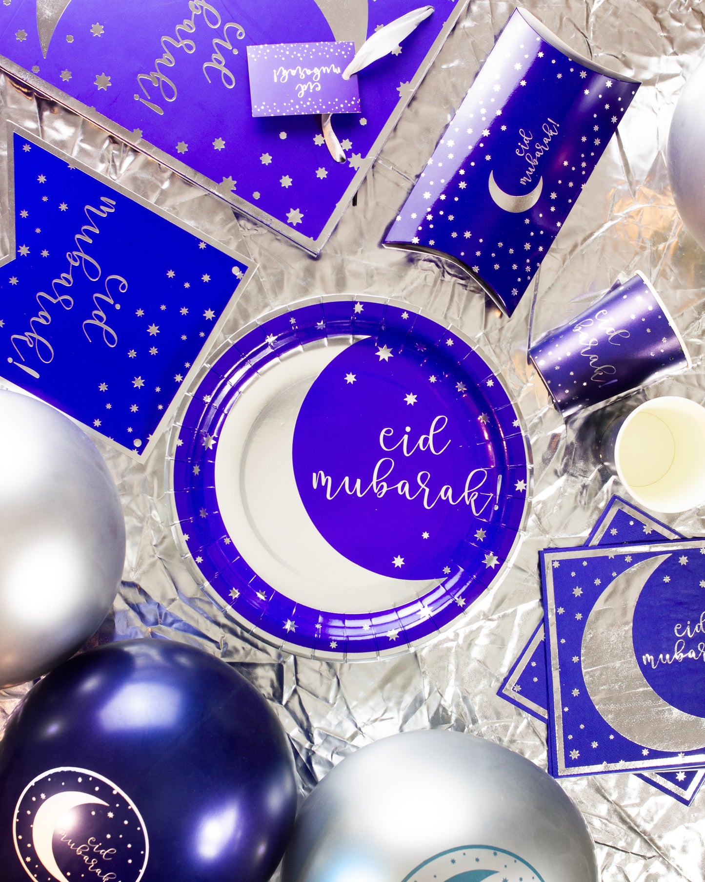 Eid Mubarak Gift Bag - Navy and Silver