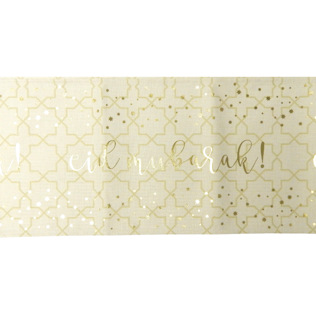 Eid Table Runner - White & Gold