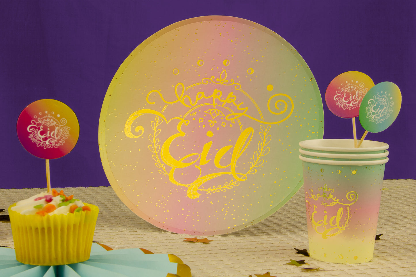 Pastel Sunset Eid Plates - 10pk