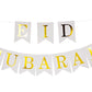 Eid Mubarak Gold Lettering Bunting - White and Gold