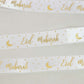 Eid Gift Ribbon - White & Gold Stars