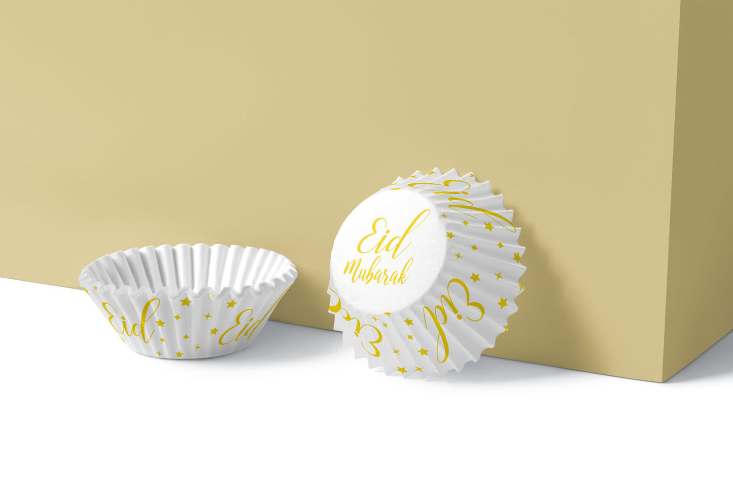 Eid Cupcake Wrappers - White & Gold