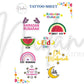 Kids Ramadan & Eid Tattoo Sheet - Girls