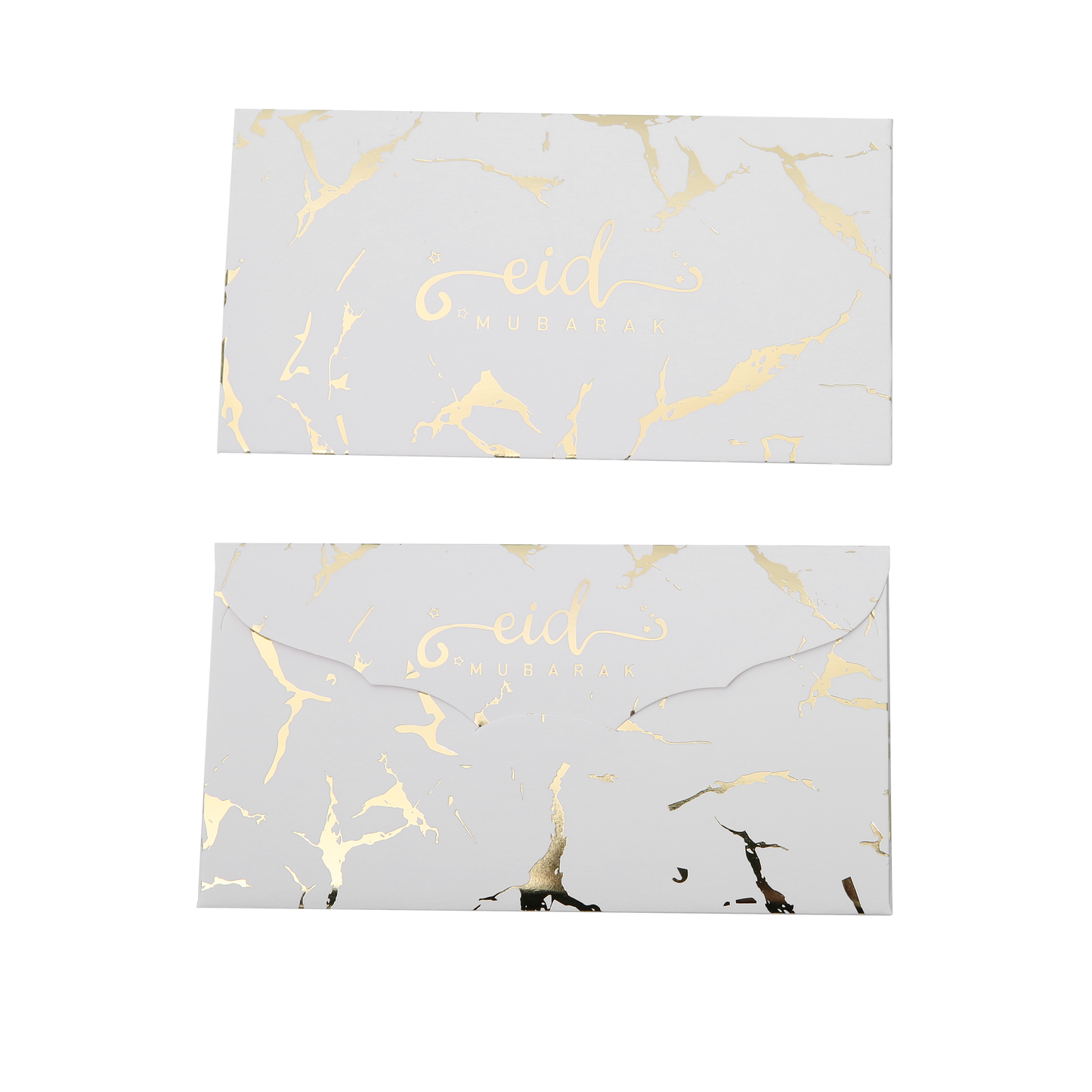 Eid Mubarak Money Envelopes - Gold & White Marble - Pack of 10