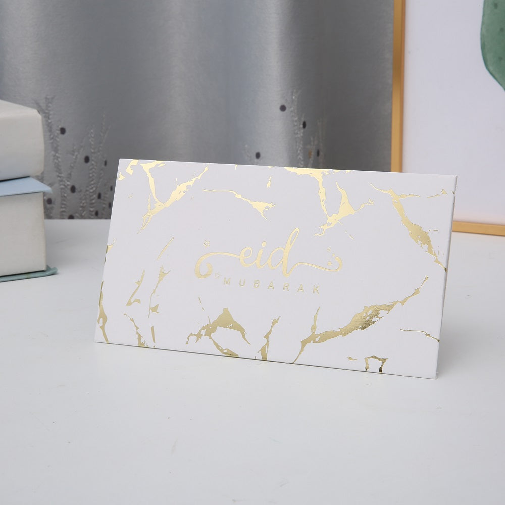 Eid Mubarak Money Envelopes - Gold & White Marble - Pack of 10
