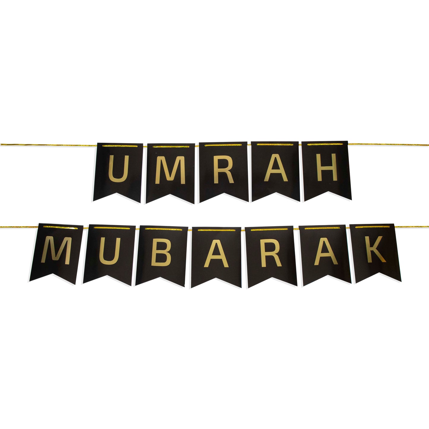 Umrah Mubarak Banner - Black & Gold