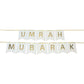 Umrah Mubarak Banner - White & Gold