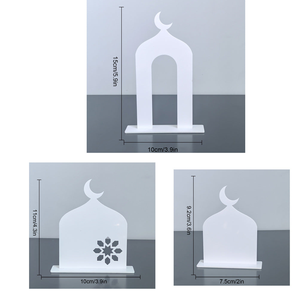 Acrylic Masjid 3 Piece Set - White