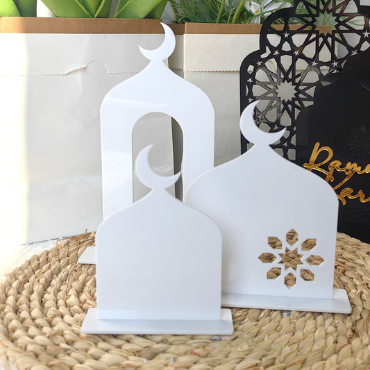 Acrylic Masjid 3 Piece Set - White