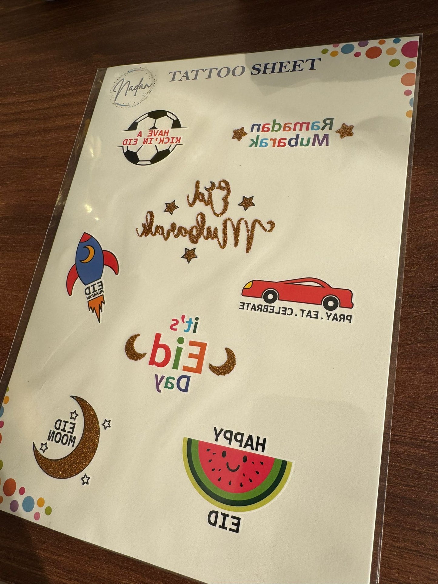 Kids Ramadan & Eid Tattoo Sheet - Boys